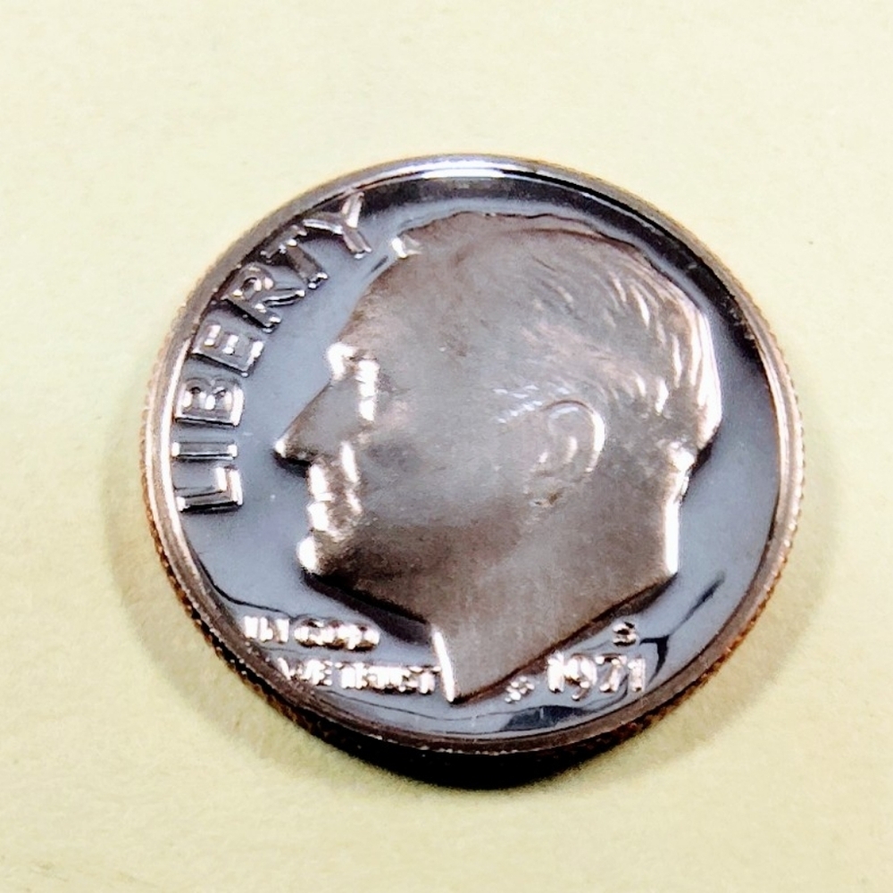 1971-S Proof Roosevelt Dime From US Mint Set. #5109